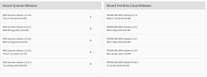Frontline VM dashboard | Recent Scanner Releases